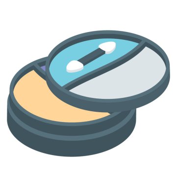 İzometrik vektör temsil eden kompakt pudra