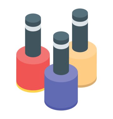 Tırnak cilaları simgesinin izometrik vektör 