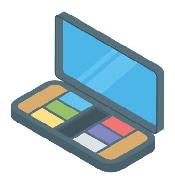 İzometrik vektör simge seti makyaj 