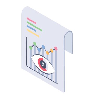 Rapor izleme izometrik vektör 