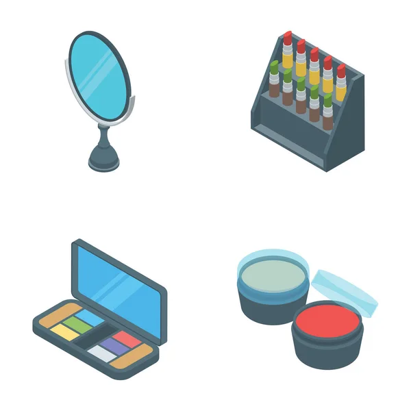 Productos Belleza Iconos Cosméticos Vector Estilo Isométrico Perfecto Para Proyectos — Vector de stock