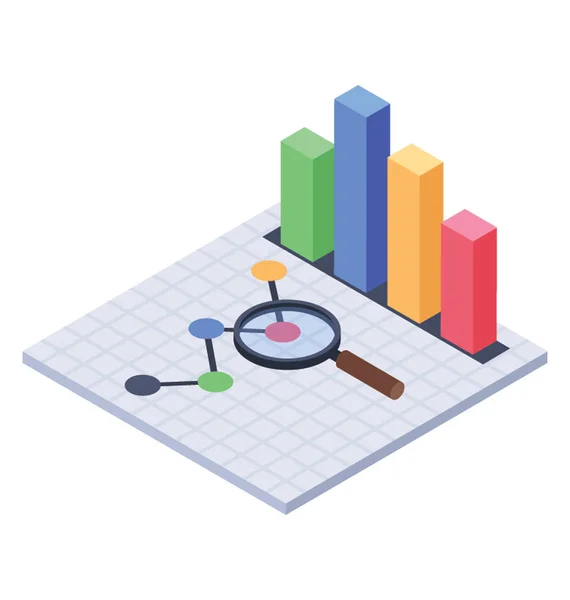 Graphical Analysis Isometric Vector — Stock Vector