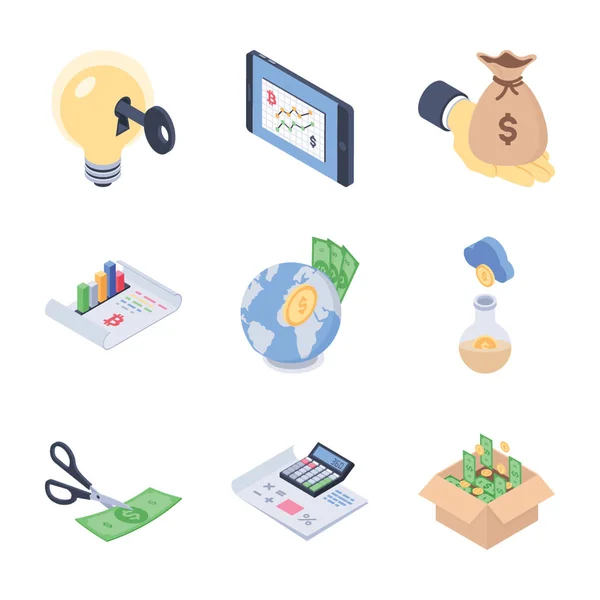 You Searching Global Fundraising Financial Trends Isometric Vectors Pack Don — стоковый вектор