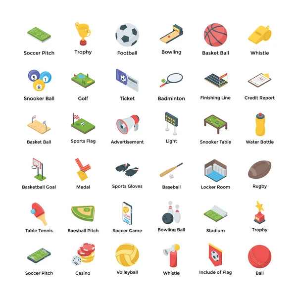 Conjunto Sports Icons Pack —  Vetores de Stock