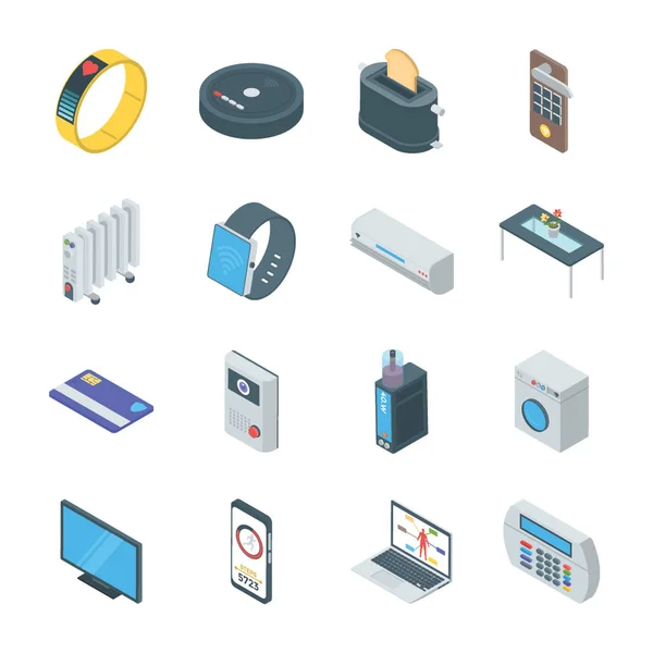 Conjunto Iconos Gadgets Inteligentes — Vector de stock