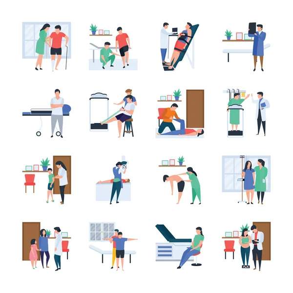 Ensemble Illustration Médecins Médecins — Image vectorielle