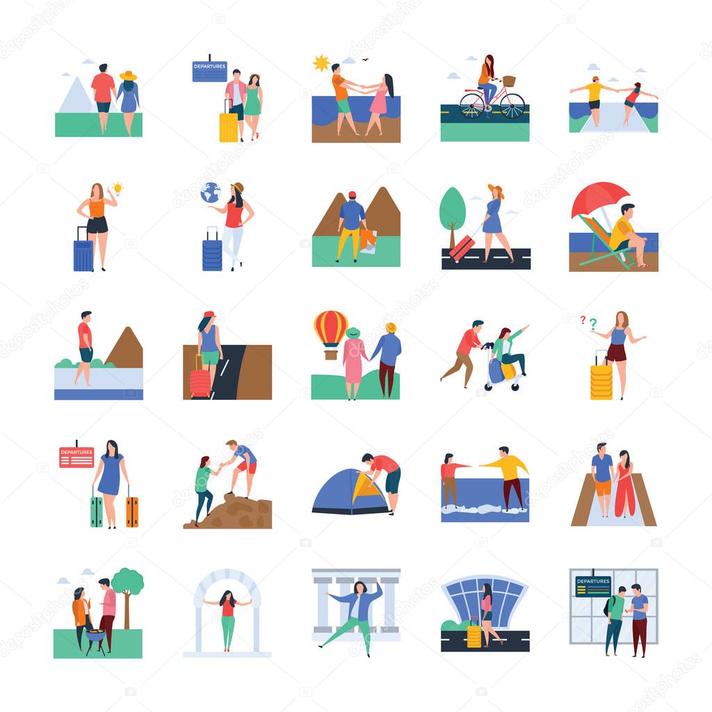 Travel and Tourists Illustrations 