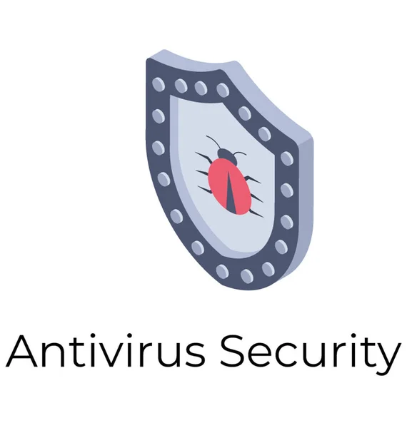 Isometric Design Antivirus Security Icon — Stock Vector