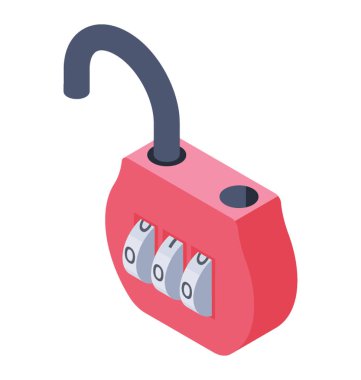 İzometrik tasarım simgesini kilidini.