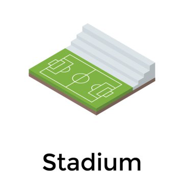Futbol saha simgesi izometrik vektör 