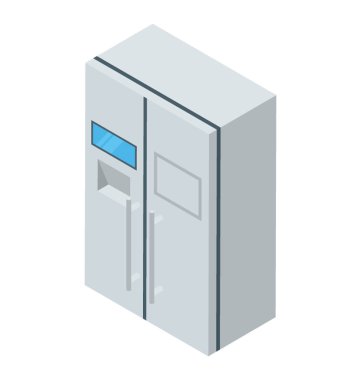 İzometrik vektör simgesinde buzdolabı 