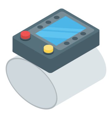 Dijital bp aparatı simgesi izometrik vektör 