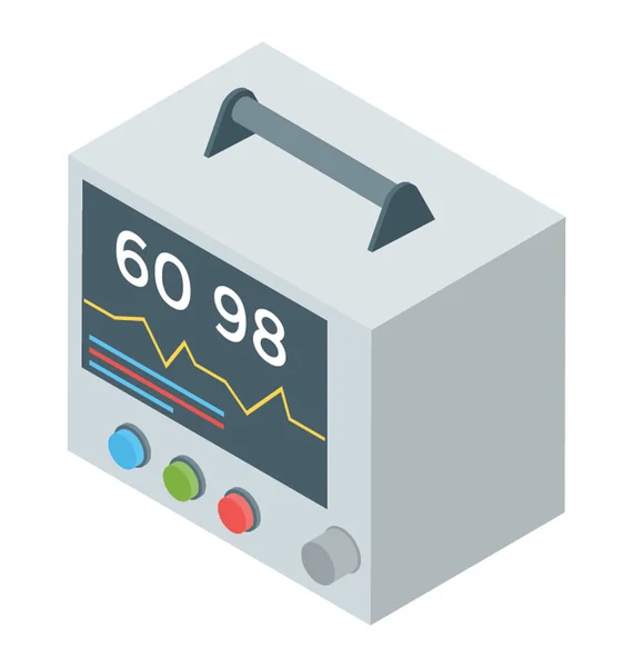 Electrocardiogram Icon Isometric Vector — Stock Vector