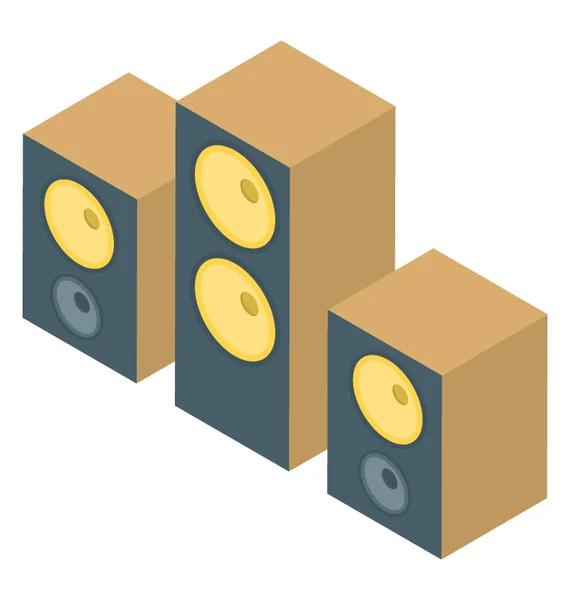 Icono Altavoces Vector Isométrico — Vector de stock