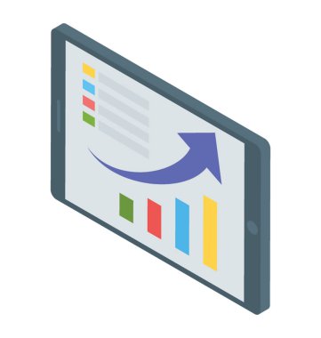 İş büyüme simgesinin izometrik vektör 