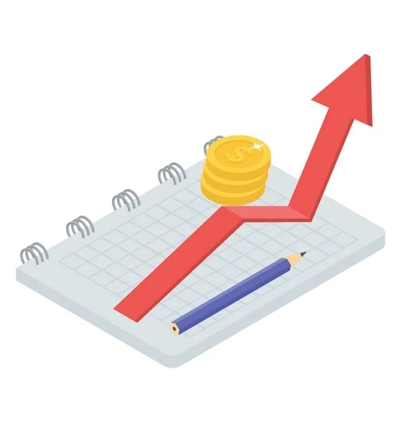 Vetor Isométrico Ícone Crescimento Negócio — Vetor de Stock