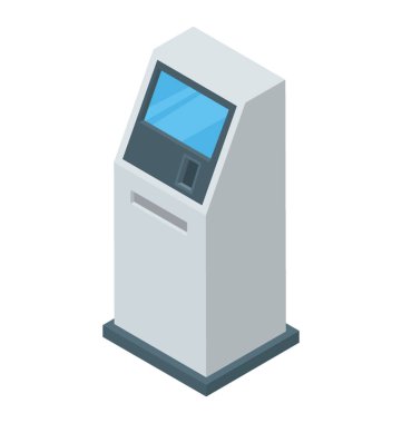 ATM kutsal kişilerin resmi içinde izometrik vektör 