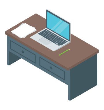 İzometrik vektör çalışma alanı simgesi 