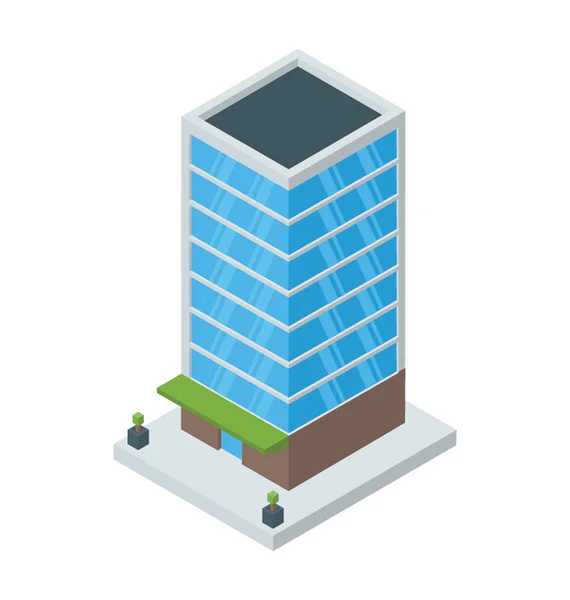 Commercial Building Icon Isometric Vector — Stock Vector