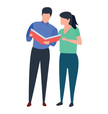 Proje tartışma illüstrasyon vektör tasarımı.