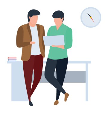 Proje tartışma illüstrasyon vektör tasarımı.