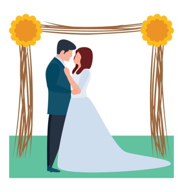 Düğün iki illüstrasyon vektör içinde 