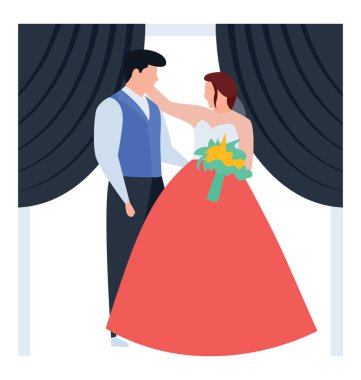 Düğün iki illüstrasyon vektör içinde 