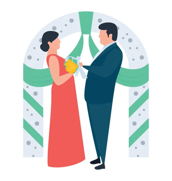Couple Romantique Vacances Illustration — Image vectorielle