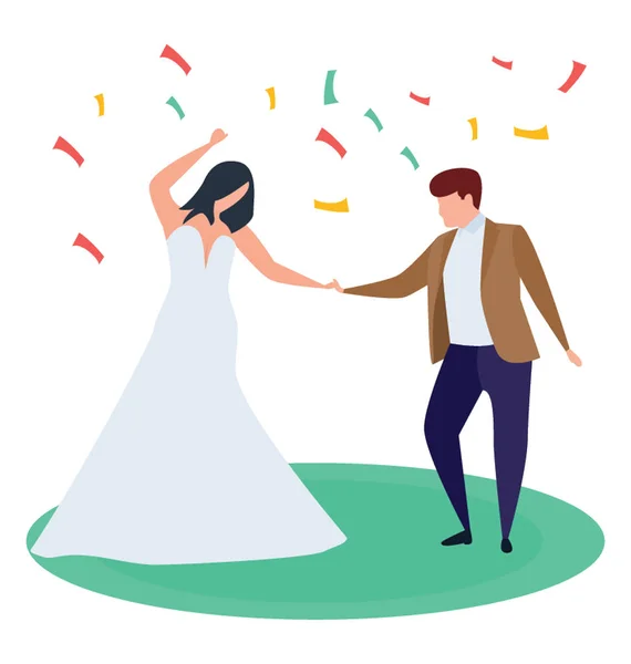 Couple Dansant Dans Vecteur Illustration — Image vectorielle