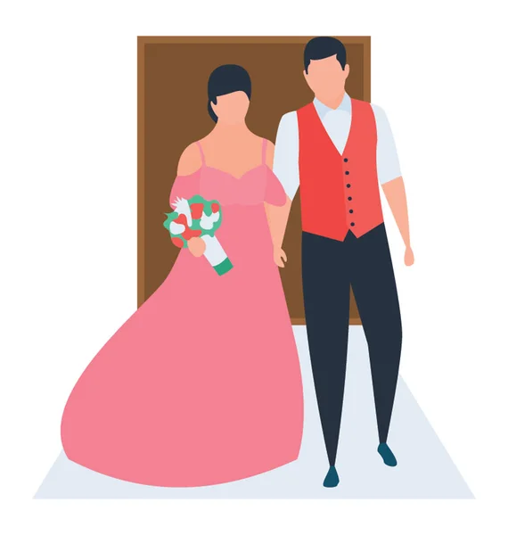 Весільна Пара Ілюстрації Вектор — стоковий вектор