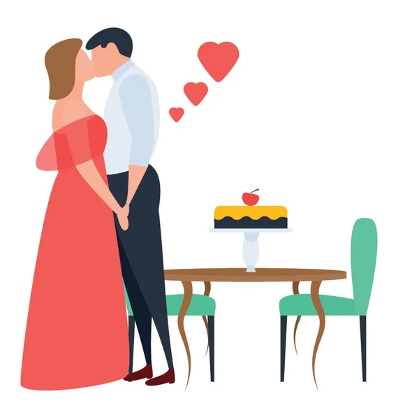 Couple Romantique Dans Vecteur Illustration — Image vectorielle