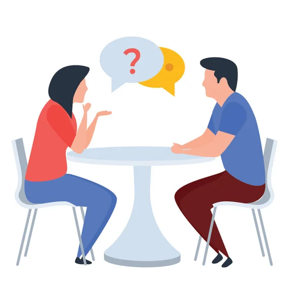 Talking Each Other Discussion Flat Design Illustration — Stock Vector