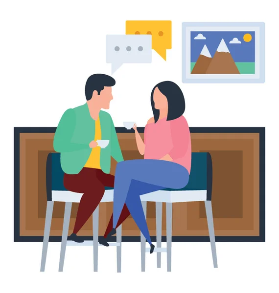 Talking Each Other Flat Design Illustration — Stock Vector