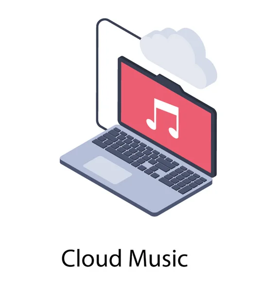 Иконка Облачной Музыки Изометрическом Дизайне — стоковый вектор