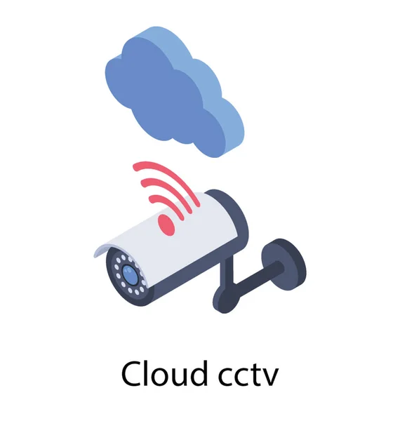 Иконка Cloud Cctv Изометрическом Дизайне — стоковый вектор