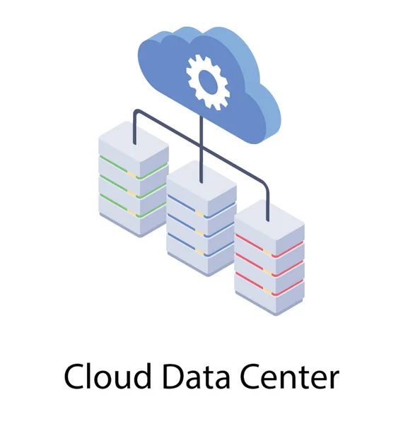 Isometrisches Vektordesign Cloud Rechenzentrumssymbol — Stockvektor