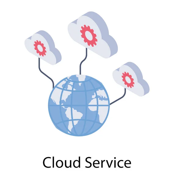 Icono Servicios Nube Diseño Isométrico — Vector de stock