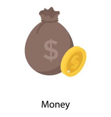 Para çuval simgesinin izometrik tasarım.