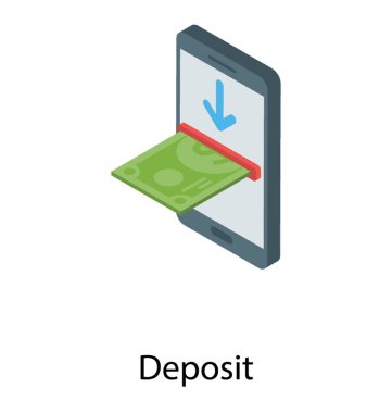 Para, online depozito izometrik tasarım ile hareket eden.