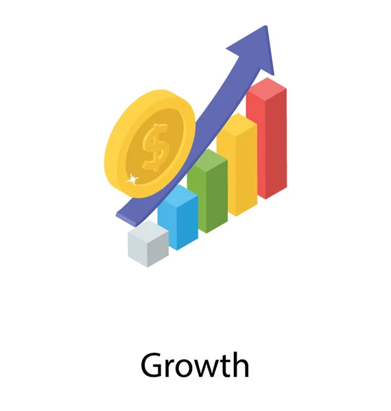 Design Isométrico Ícone Gráfico Financeiro —  Vetores de Stock