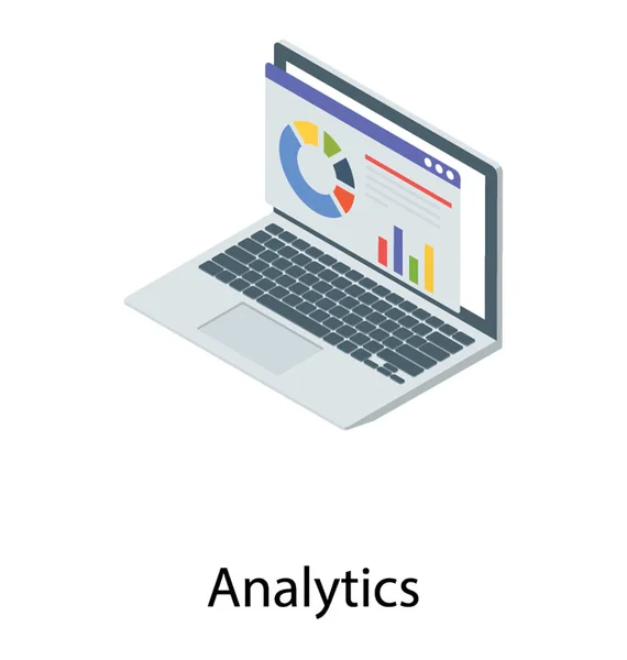 Data Analytics Ikonen Isometrisk Design — Stock vektor