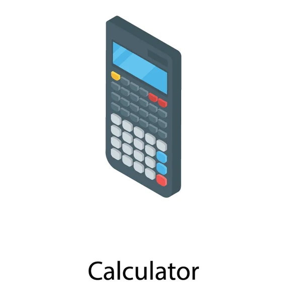 Isometric Vector Design Calculator Icon — Stock Vector