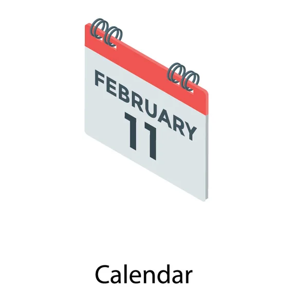 Diseño Isométrico Vectorial Del Icono Del Calendario — Vector de stock