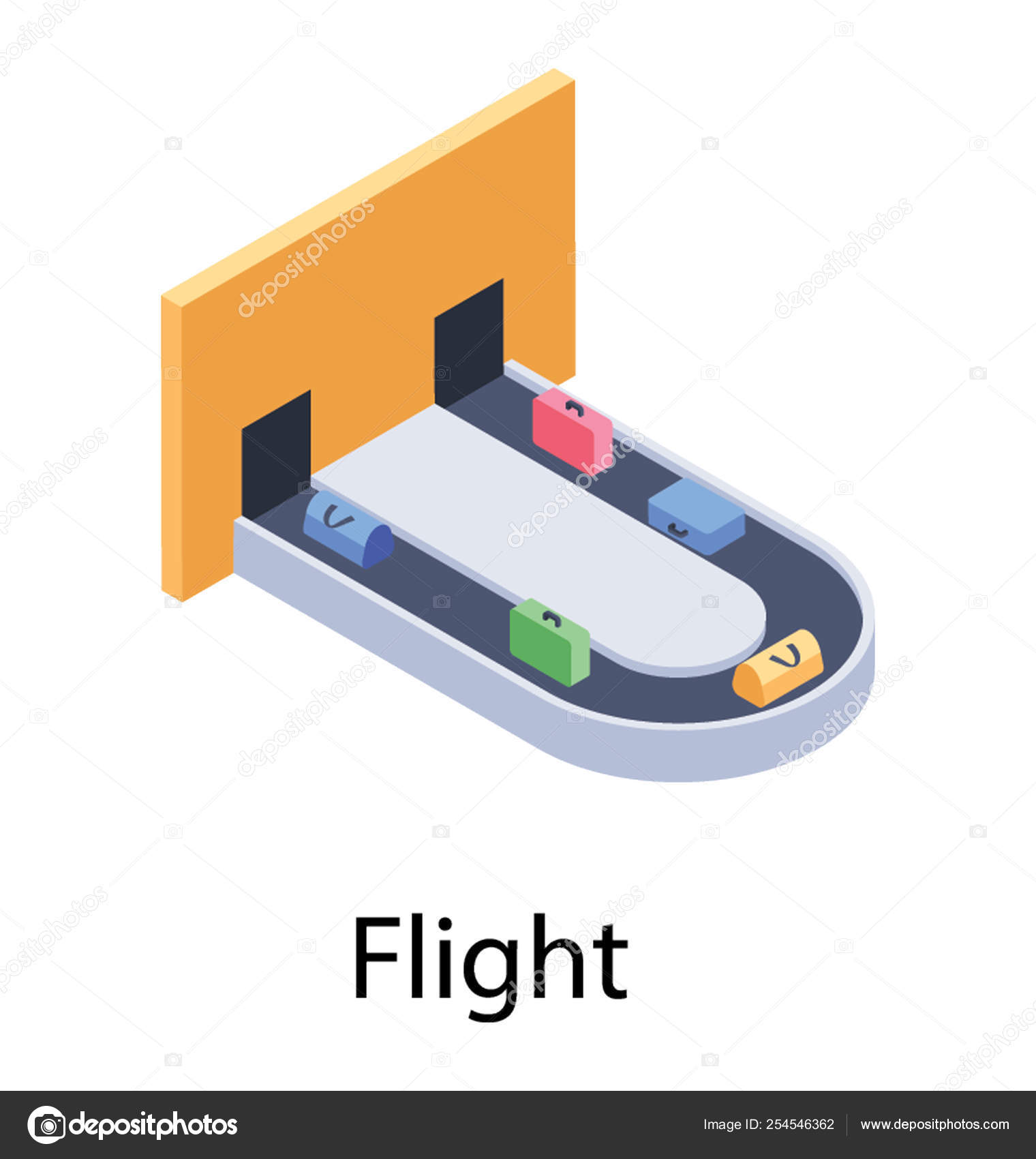 Baggage Carousel Isometric Icon Stock Vector Image by ©vectorsmarket