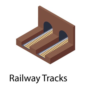 Demiryolu parça izometrik simgesi 