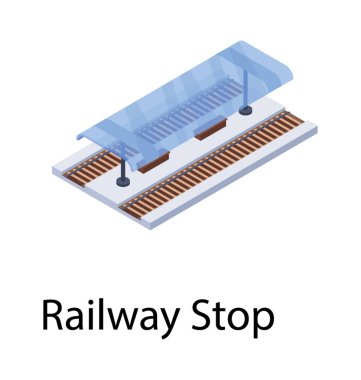 Tren dur izometrik simgesi