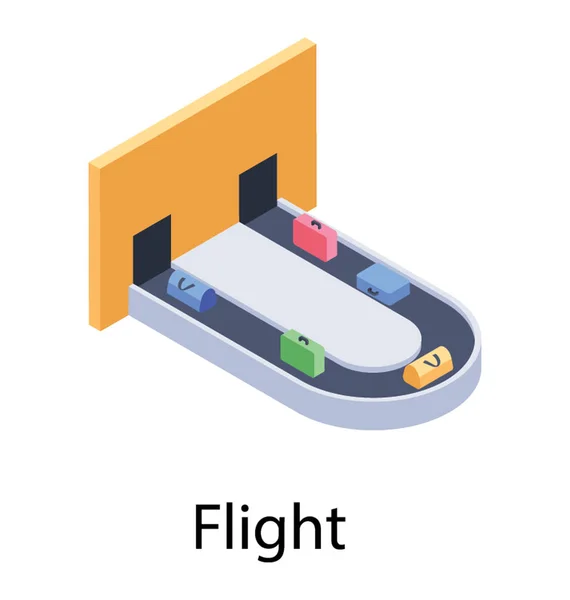 Bagage Carrousel Isometrische Pictogram — Stockvector