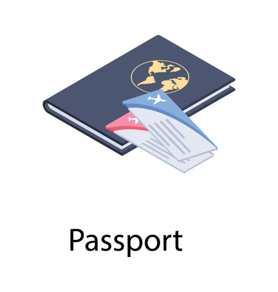 Isometrisk Passport Ikonen Vit Bakgrund — Stock vektor