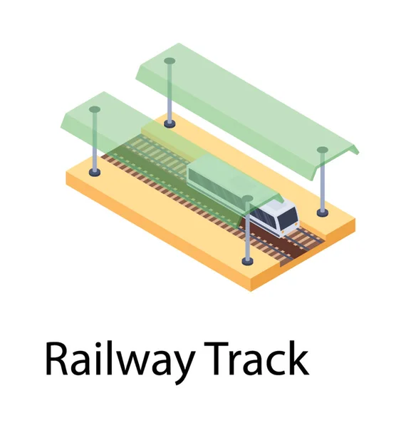 Railway Road Izometrikus Ikon — Stock Vector
