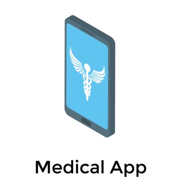 Biyometrik tarzda tıbbi uygulama simgesi tasarımı 